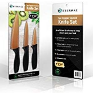 Copper coated 3pc Knife Set
